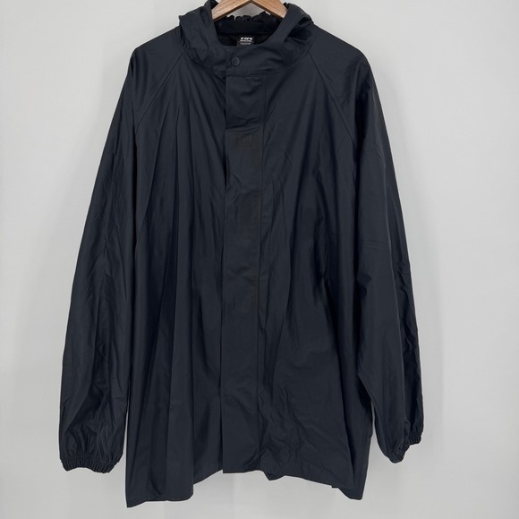 Helly Hansen Workwear Mens XL Black Full Zip Hooded Waterproof Rain Jacket